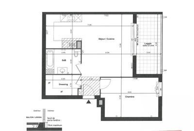 Appartement - 60 m² - 2 pièces