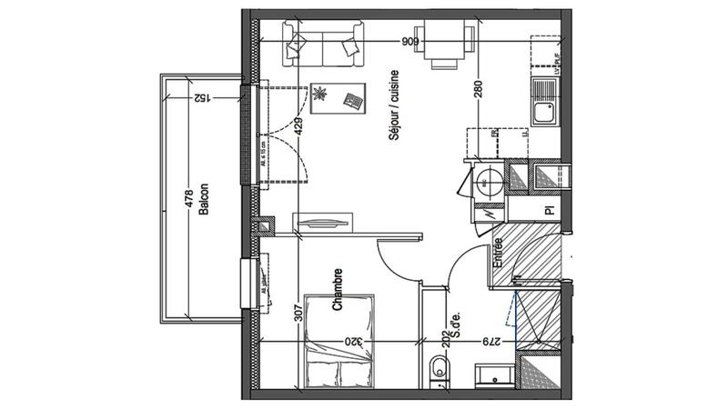 Appartement - 42 m² - 2 pièces