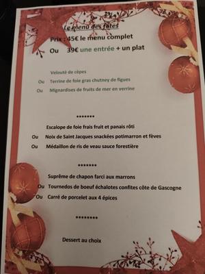 Menu des fêtes
