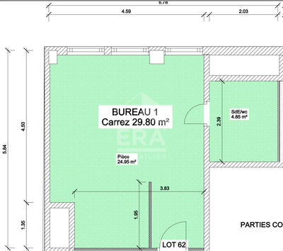 Bureau - 30 m² - 1 pièce
