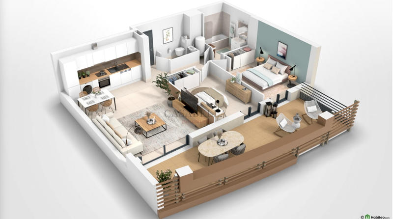 Appartement - 61 m² - 3 pièces