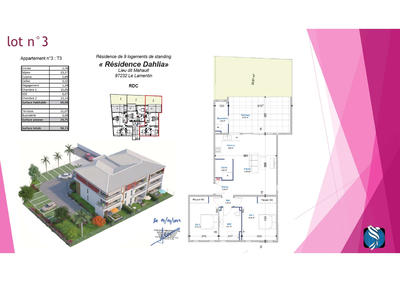 Appartement - 70 m² - 3 pièces