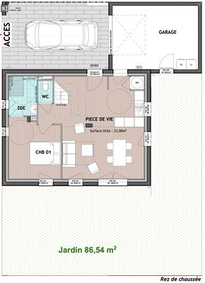 Maison contemporaine - 83 m² - 5 pièces