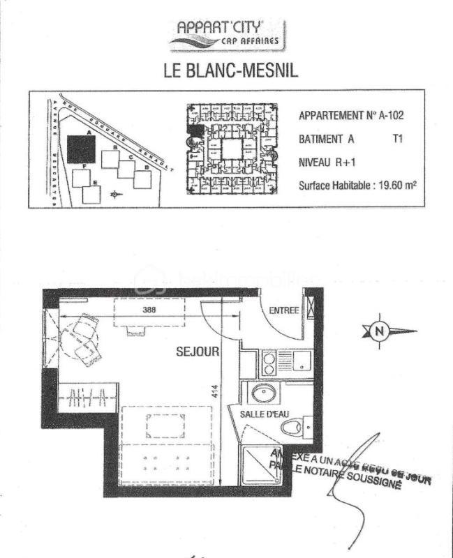 Appartement - 19 m² - 1 pièce