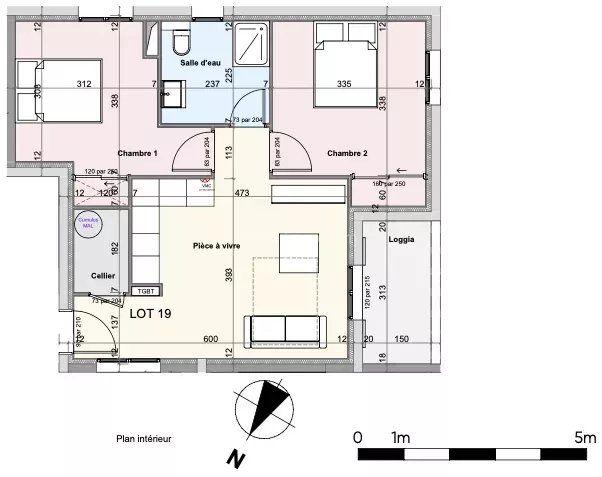 Appartement - 50 m² - 3 pièces