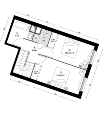 Duplex - 63 m² - 3 pièces