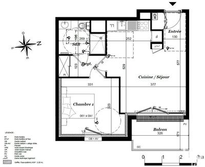 Appartement - 42 m² - 2 pièces