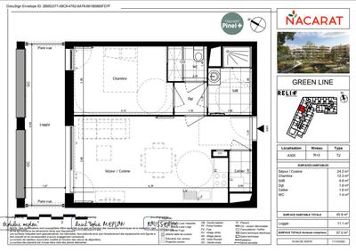 Appartement - 57 m² - 2 pièces