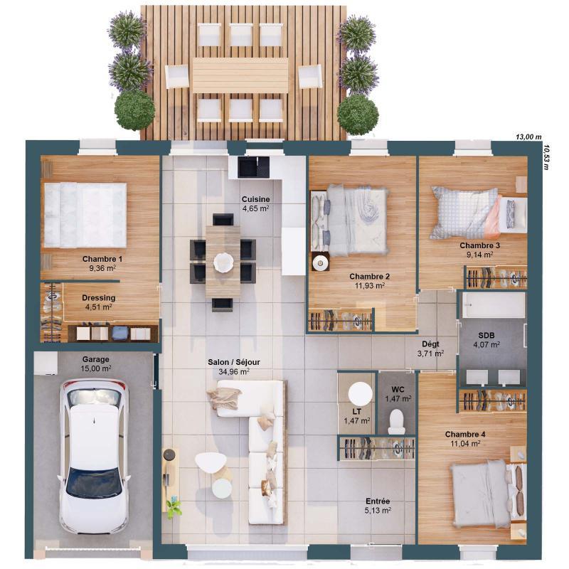 Maison - 101 m² - 6 pièces