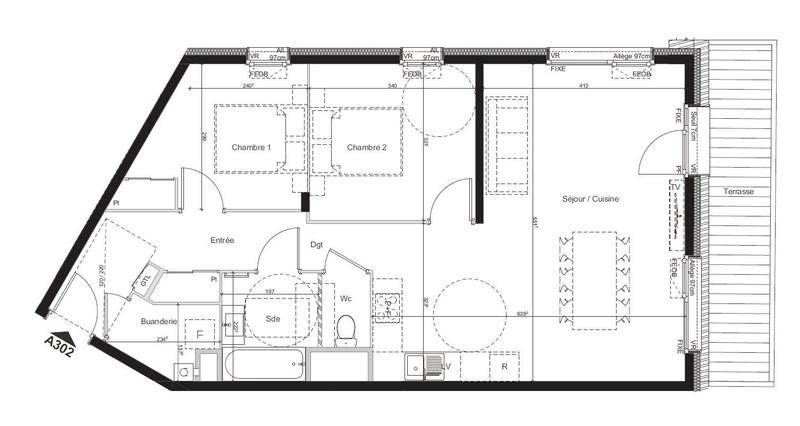 Appartement - 72 m² - 3 pièces