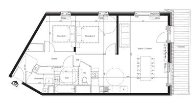 Appartement - 72 m² - 3 pièces