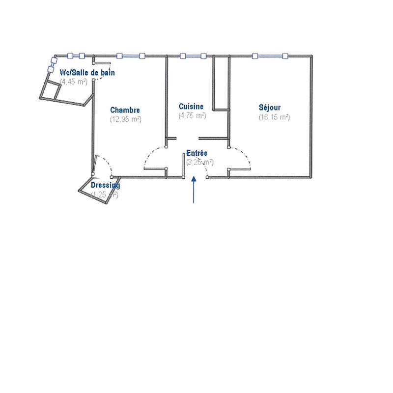 Appartement - 43 m² - 2 pièces