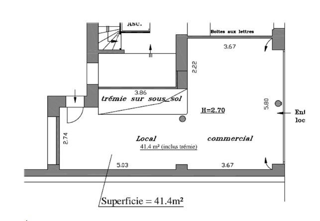 Local commercial - 62 m²