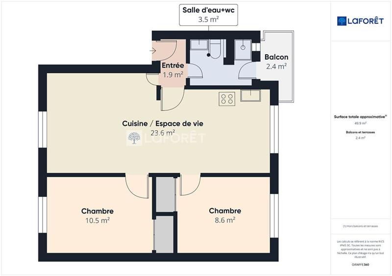Appartement - 50 m² - 3 pièces