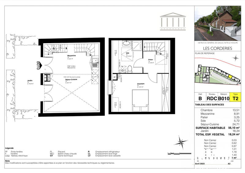 Maison - 56 m² - 2 pièces