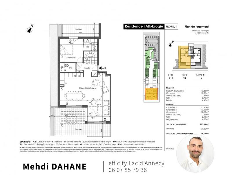 Appartement - 115 m² - 5 pièces