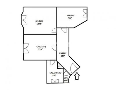 Appartement - 45 m² - 2 pièces