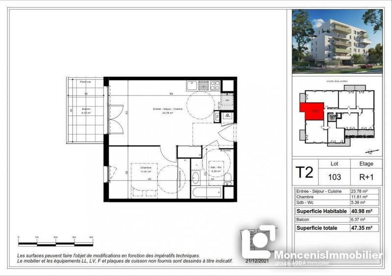 Appartement - 41 m² - 2 pièces