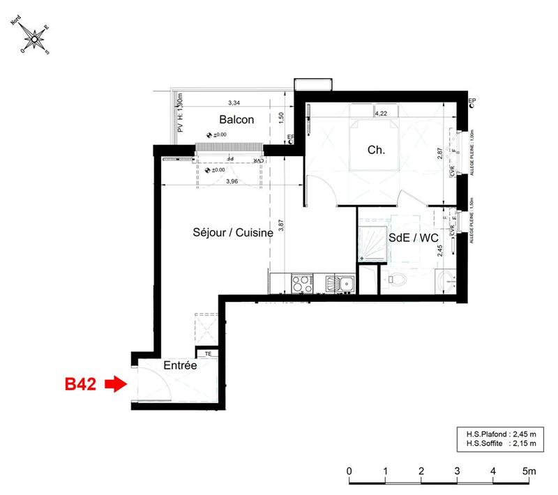 Appartement - 42 m² - 2 pièces