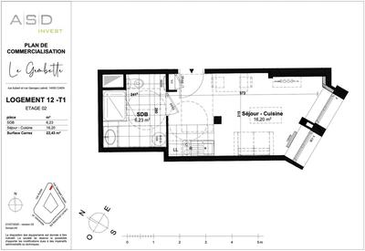 Appartement - 22 m² - 1 pièce