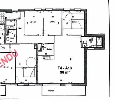 Appartement - 96 m² - 4 pièces