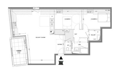 Appartement - 76 m² - 3 pièces