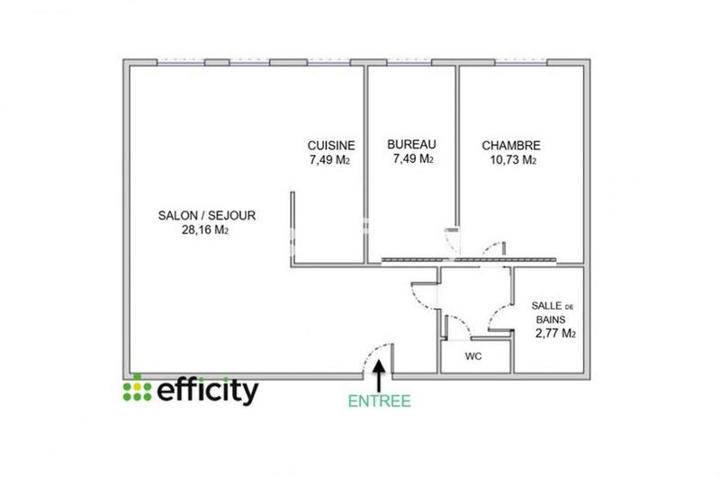 Appartement - 61 m² - 3 pièces