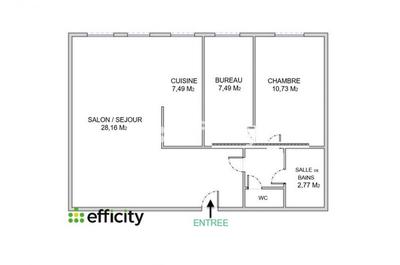 Appartement - 61 m² - 3 pièces