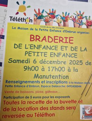 Braderie de l'enfance et de la petite enfance en faveur du Téléthon