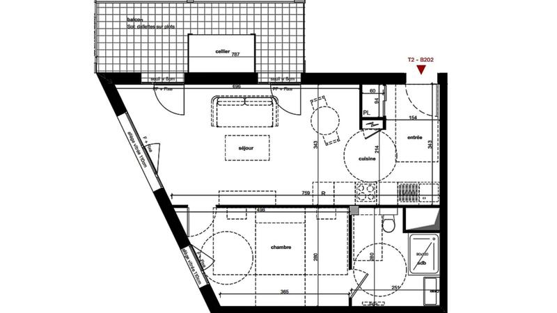 Appartement - 47 m² - 2 pièces
