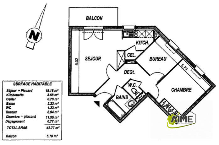 Appartement - 52 m² - 3 pièces