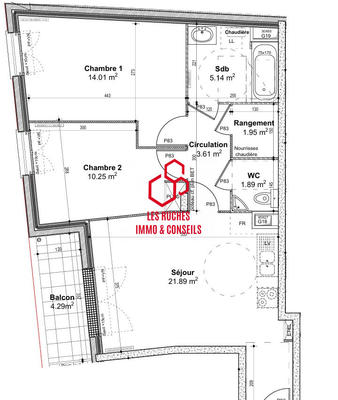 Appartement - 58 m² - 3 pièces