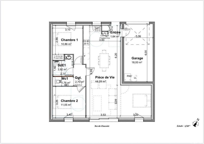 Maison - 76 m² - 3 pièces