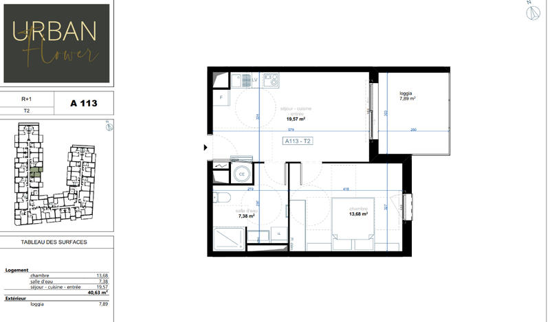 Appartement - 41 m² - 2 pièces