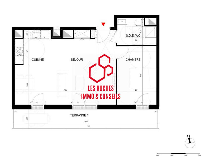 Appartement - 53 m² - 2 pièces