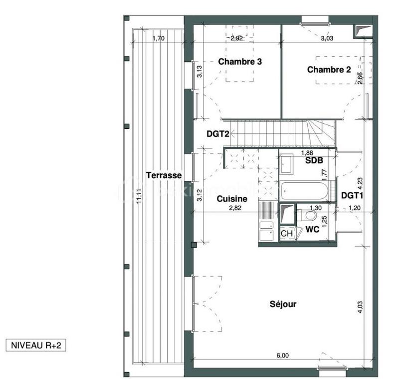 Duplex - 91 m² - 4 pièces
