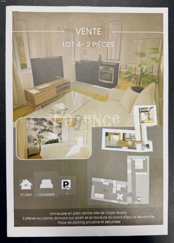 Appartement - 37 m² - 2 pièces