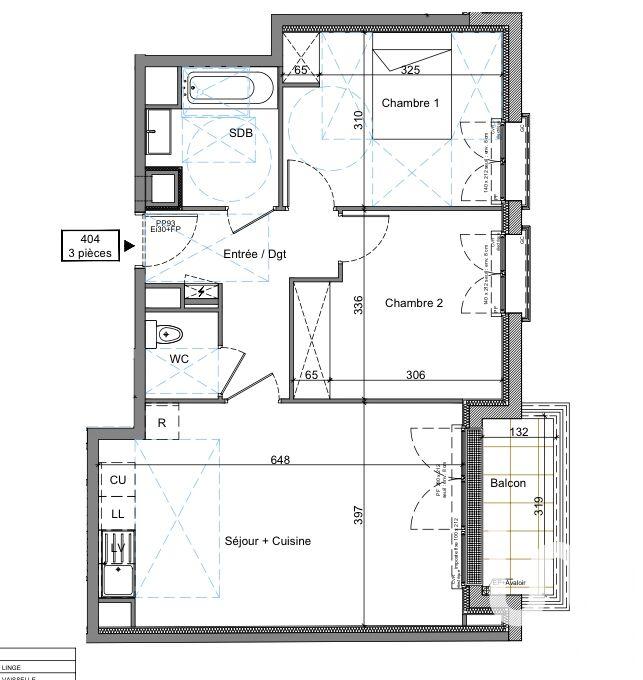 Appartement - 62 m² - 3 pièces