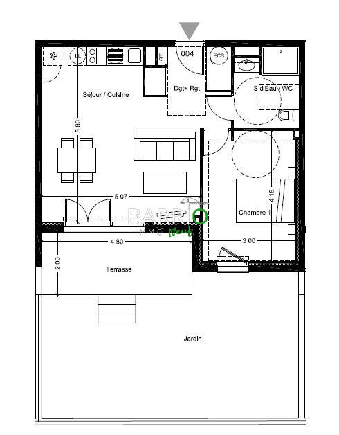 Appartement - 48 m² - 2 pièces