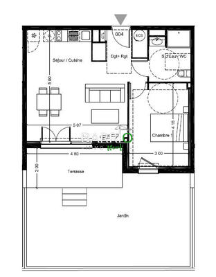 Appartement - 48 m² - 2 pièces