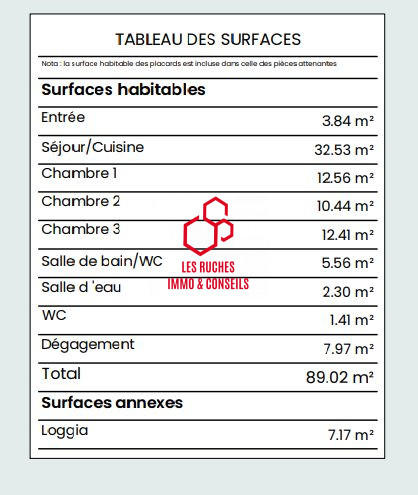 Appartement - 89 m² - 4 pièces
