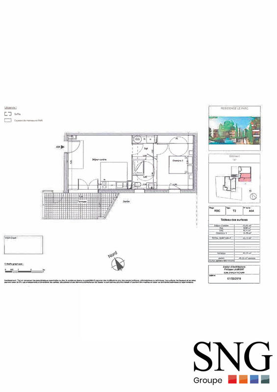 Appartement - 40 m² - 2 pièces