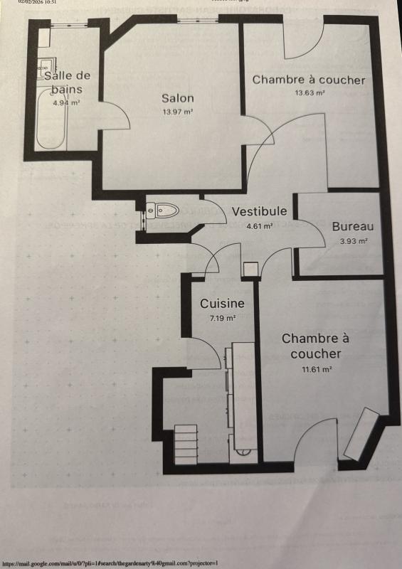 Appartement - 60 m² - 3 pièces
