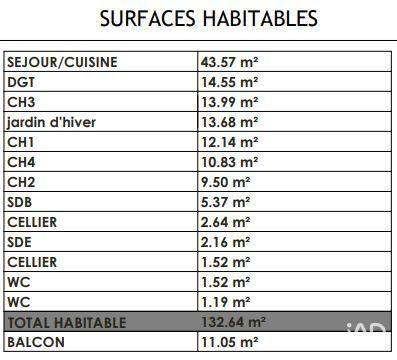 Appartement - 133 m² - 5 pièces