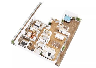 Appartement - 64 m² - 3 pièces