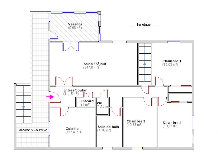 Maison - 86 m² - 4 pièces