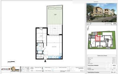 Appartement - 54 m² - 2 pièces