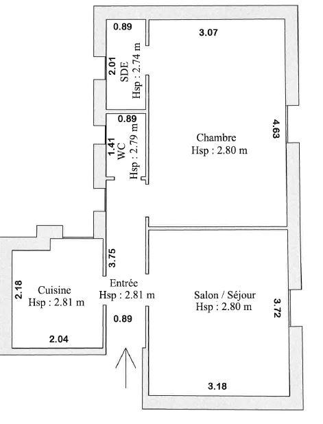 Appartement - 37 m² - 2 pièces