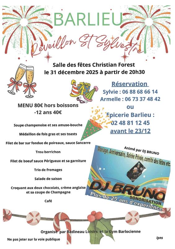 Réveillon de la Saint Sylvestre Barlieu