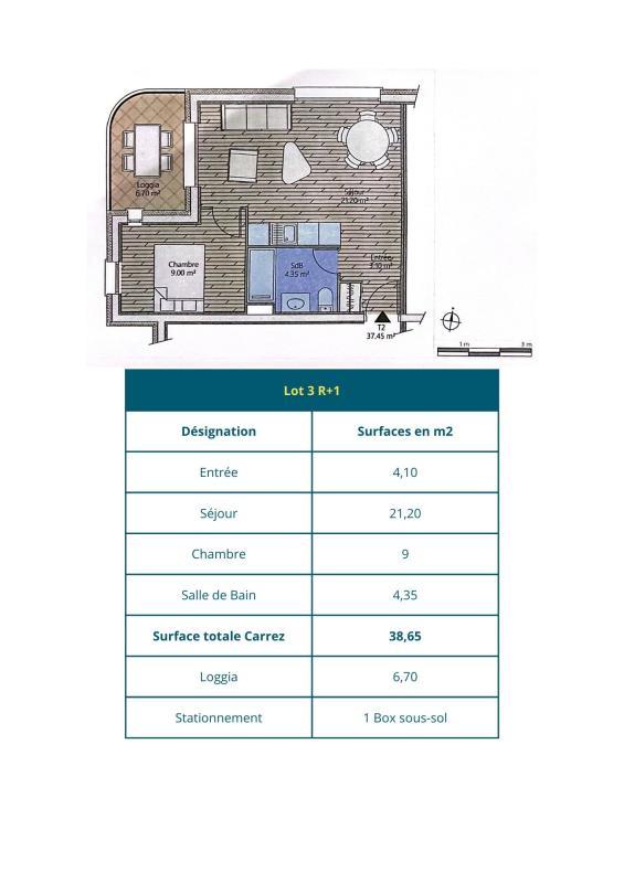 Appartement - 38 m² - 2 pièces